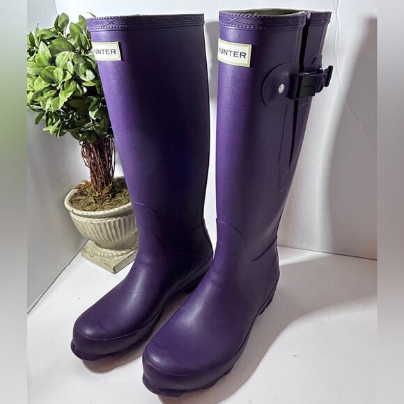 Hunter Shoes - Hunter Rain Boots Purple Plum Tall Women’s Size 7